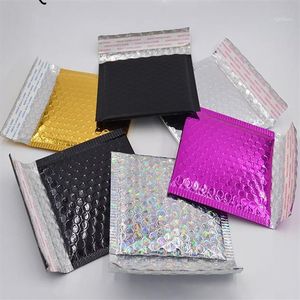 100pcs 15 13 cm Mały złoty aluminizowany folia metaliczny bąbelka pocztowa bąbelkowa Wyściełane koperty złota worka na prezent Bag1287e