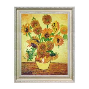 Posacenere Dipinto a mano Van Gogh Girasole Dipinto ad olio su tela Wall Art Immagine astratta per portico Soggiorno Home Hotel Decorazione x0627