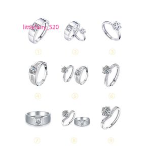 Anelli a fascia Anello Moissanite Uomo Vvs Moissanite Anello di fidanzamento Argento sterling 925 Anelli con pietre preziose alla moda Dito Geometrico Placcato in rodio