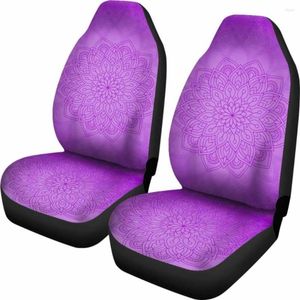 Capas para assento de carro Mandala Chakra Roxo 202820 Pacote com 2 Capa protetora frontal universal