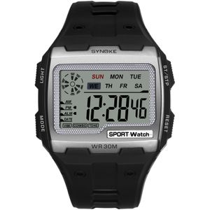 Nowy zapas !! Square LED Large Screen Electronic Watch Men Lumous Wodoodporne wielofunkcyjne zegarek sportowy na świeżym powietrzu