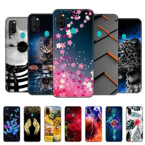 Dla Samsung Galaxy M30S Okładka telefoniczna dla SM-M307 COQUE BUMPER Soft Silikon Painted Fundas Black TPU Case