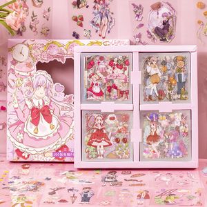 Adhesive Stickers 100 Sheets Kawaii PET Stickers Cute Decoration Aesthetic Sticker DIY Flower Plant Scrapbooking Journal Stationery Girls Gifts 230715