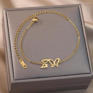 Fußkettchen Edelstahl Brief Für Frauen Mode Strand Zubehör Bein Kette Weibliche Fußkettchen Armbänder Schmuck Tobilleras Mujer