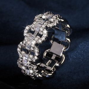 designer di geometrie di lusso anelli a fascia d'amore in cristallo splendente per le donne gioielli con anello di diamanti bling moissanite di fidanzamento con fascino vuoto bel regalo
