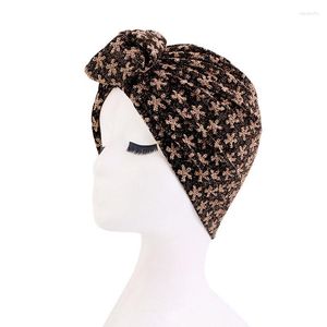 Ubrania etniczne vintage węzeł turban brokatek czapki maska ​​bonnet chemo kapiuma muzułmańska wewnętrzna hijab czapka chusta na habiczność wypadanie włosów turbante turbante