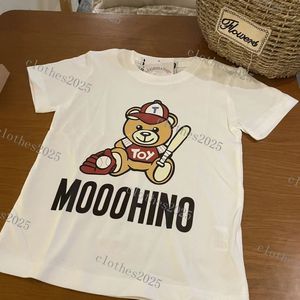 Crianças Summer T-shirts Designer Tees Boys Girls Moda Bear Letters Mosaic Printed Tops Children Casual Trendy Tshirts more Colors Luxury tops high quality 2023