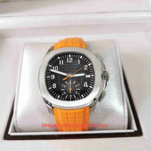 YL Factory V2 Herrenuhr Super Qualität 42,2 mm Aquanaut 5968 5968A-001 Orange Gummibänder Uhren Cal.CH 28-520 C Uhrwerk Mechanische automatische Herrenarmbanduhren