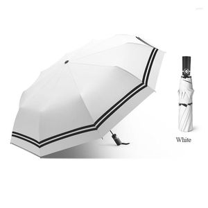 Umbrellas 3 Folding Windproof Full Automatic Umbrella For Rain And Sun Strong Wind Resistant Umbrella's Gift Men Women's Beach Parasol