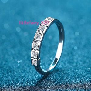 Bandringe 925 Sterling Silber Ring Sieben Prinzessin Reihen Ring Prinzessin Moissanit Ring