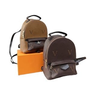 Awidh the Box Wysoko jakościowa moda skórzane sprężyny palmowe mini rozmiar to torba dla dzieci szkolne torby plecakowe sprężyny damskie torba podróżna plecak styl m44873 M44872