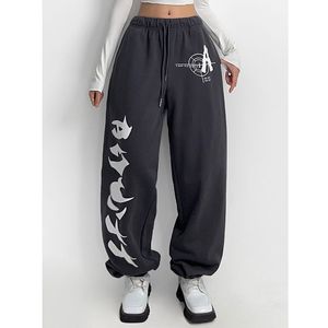 Women s Two Piece Pants American Retro Sports Autumn and Winter Hip Hop Jazz Dance High Waist Slim Casual Straight Leg Y2K 230715