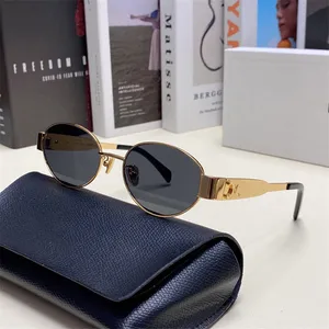 Top Luxury Sunglasses Metal Oval Frame Sunglasses Designer For Womens Radiation Resistant Personality Mens Retro Glasses Board High Grade High Appearance Value