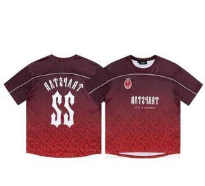 Trapstar High quality t shirt Summer short sleeve Football Jersey Loose Mesh Quick Dry Gradient Short Sleeve T-Shirt D3