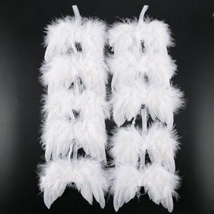 White Feather Wing Lovely Chic Angel Christmas Tree Decoration Hanging Ornament Home Party Wedding Ornaments Xmas284h