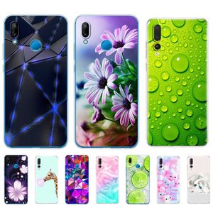 For Huawei P20 Lite Pro Mobile Phone Silicone Case HUAWEI Back Cover Protective Flower Cat Unicorn Girl