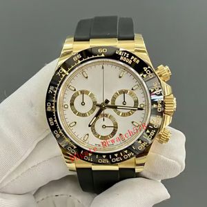 Classic 40mm Men's Mechanical Watch 116518 White Dial Rubber Strap 2813 Automatisk mekanisk rörelse Rostfritt 904L Stål