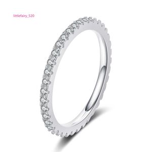 Pendant Necklaces Shining Baguette Moissanite Eternity Ring 925 Sterling Silver Moissanite Engagement Rings For Women