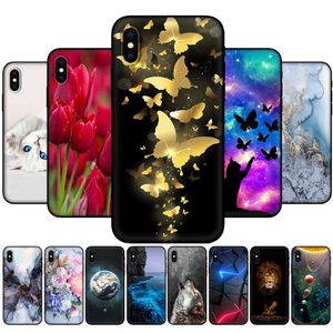 Para Iphone X XS XR Case Soft TPU Silicon Back Phone Cover Xs Max Coque Etui Bumper Protective Black Tpu Case