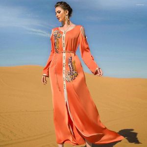 Ubrania etniczne damskie muzułmańskie ręcznie robione diamentowe stroje gwiazdy zbierające Dubaj Turcja Indie Abaya Arab Islamskie kobiety Maroko Kraftan