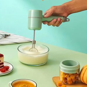 Batedor de ovos elétrico sem fio, transceptor automático de mini creme doméstico, misturador de carregamento portátil para assar bolos, cortador de alho, máquina de cozinhar alimentos