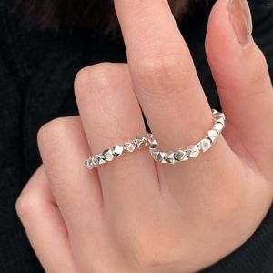 Cluster Rings Luxury Simple S925 Silver Small Pieces Plated Beads Opening Ring Index Finger High Fashion Girl