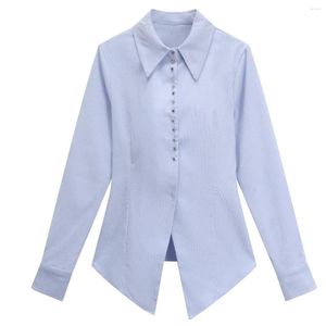 レディースブラウス2023 Blusas Mujer de Moda Temperament Ladies Tops Fashion Women Lengeve Slim Shirts Korean