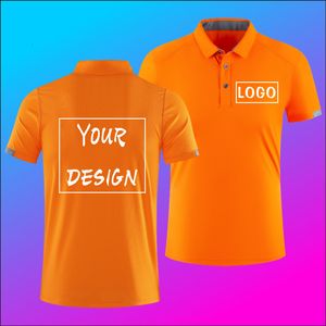 Polo da uomo Polo sportiva ad asciugatura rapida Custom Design Company Stampa di marca Ricamo Bavero traspirante Top manica corta S4XL 230715