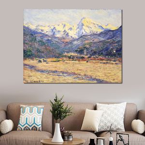 Impressionist Canvas Art The Valley of The Nervia Claude Monet Painting Handmade Oil Reproduction Modern Hotel Room Decor