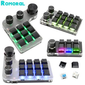 RGB Customizable Macro Mini Keyboard with 3/6/12 Keys and 1/2 Control Knobs for Gaming and Productivity