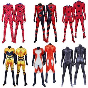 Anime Queen Bee Costume Suit Fox Cosplay Rena Rouge Costumi Cat Noir Cosplay Per Bambini Adulti Halloween Tute Zentai G0925284x