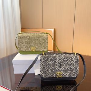 Evening Bags Messenger Bag Women Anagram Jacquard Cloth and Cow Leather Lady Box Patchwork Designer Bags Handbags Crossbody Designerbag899