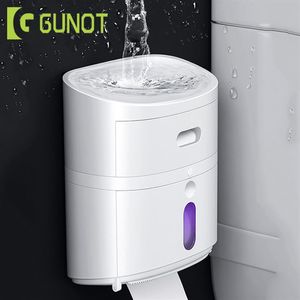 Gunot UV تعقيم ورق التواليت حامل ورقة صحية محمولة موزع الحمام صندوق الحمام مربع المنزل الحمام ملحقات الحمام T20042180B