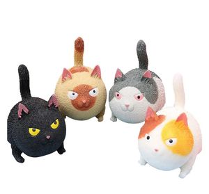 Angry Cat Toys Funny Cute Cat Shaped Ball Fidget Toys Stress Relief Squeeze Ball Stress Toys for Kids Adults