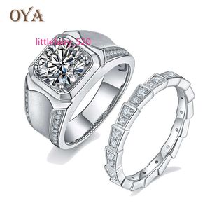 Полоса кольца Oya Jewelry Оптовые цены Объединение новых дизайнов алмазные кольца 925 стерлинговые серебряные женщины мужчины Moissanite Ring с сертификатом
