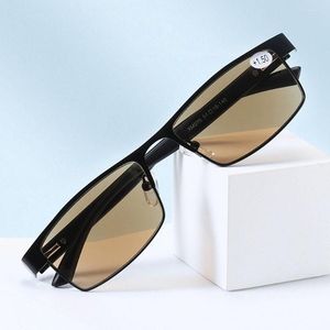Óculos de sol óculos de leitura de negócios pequeno retângulo vintage quadro proteção para os olhos ultra leve óculos de escritório para homens