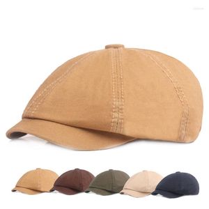 Berets Cotton Peaked Hat Literary Youth Beret Women Men Retro Sboy Caps Fashion Unisex Painter Octagonal Cap Gorras Sunhat