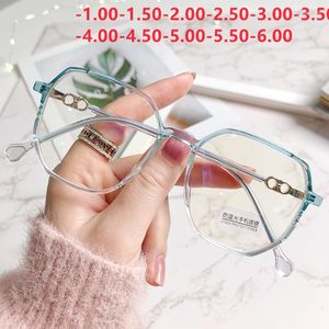 Sunglasses 2023 Fashion Anti-Blue Ray Myopia Glasses Men And Women Nearsighted Computer Eye Wear Diopter-1.0-1.5-2.0 To -6.0