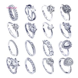 Pierścienie zespołowe fabrycznie sprzedaż Bezpośrednia wyprzedaż pierścionki biżuterii białe złoto S925 Srebrne damskie ślub Diamond Moissanite Eternity Pierścień dla dziewcząt