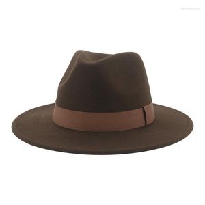 Beralar Kadın Şapkası Erkekler Fedora Şapkaları Geniş Brim Kemer Şerit Band Sombreros De Mujer için Düğün