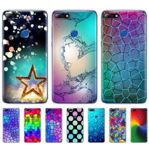 Capa de telefone para Huawei Y7 2018/Prime Silicon Cases Soft TPU Phone Shell Back Cover Full 360 Protective Covers