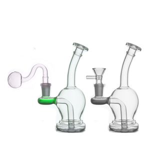 1 st 6.2 tum handrökning vatten rör 14mm kvinnligt glas bong heady mini dab riggar bong liten bubblare bäger återvinna askfångare rigg med manlig glasoljeförbränningsrör