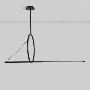 Pendant Lamps Modern Led Lights For Dining Island Living Room Kitchen Black Painting Lamparas Home Decoration Accessories Luminaires