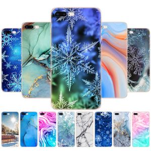 Для iPhone 7 8 Case Silicon Soft TPU Back Phone Cople Apple iPhone плюс бампер Etui Мрамор снежный флак