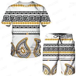 Fatos de treino masculinos África Outfit Verão T-shirt de manga curta Conjunto Moda 2 peças Streetwear Desportivo Impresso em 3D Calções de praia Ternos de vestuário desportivo