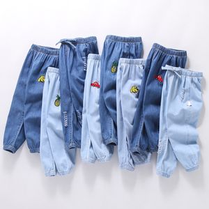 Летние детские девочки мальчики детская одежда внешняя носить тонкие свободные джинсовые брюки для детской одежды для малышей.