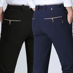 Herrbyxor Klassiska affärskontor Casual Four Seasons kan bära Slim Fit -byxor av hög kvalitet 230715