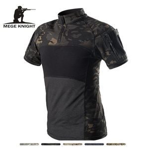 Västar mege kamouflage armé tshirt män sommar ru groda soldater bekämpa taktisk t -shirt militär kraft multicam tee camo kort ärm