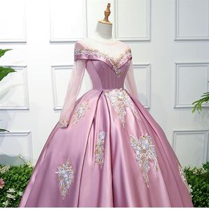 100%real 18th century ball gown bean pink queen medieval dress Renaissance gown queen Victoria dress Antoinette Belle Ball can cus304b