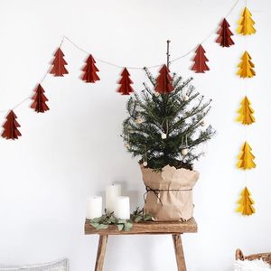 Dekoracje świąteczne Wesołych do domu 3D Papier drzewa Xmas Garland Rok 2023 Noel Christmastree Ornaments Kerst Navidad